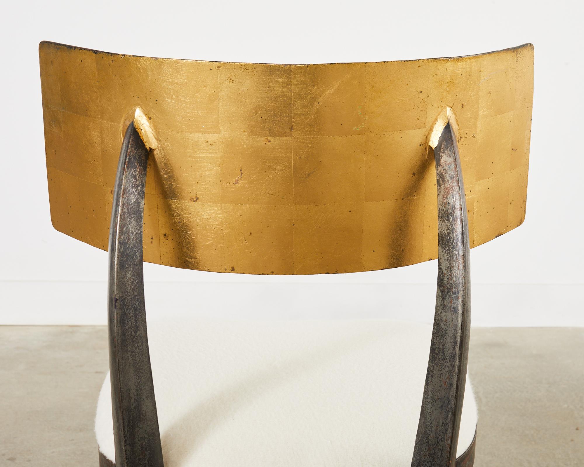 Set of Four Gilt Iron Klismos Chairs by Ched Berenguer-Topacio 11