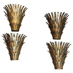 Set of Four Gilt Metal Wall Brackets