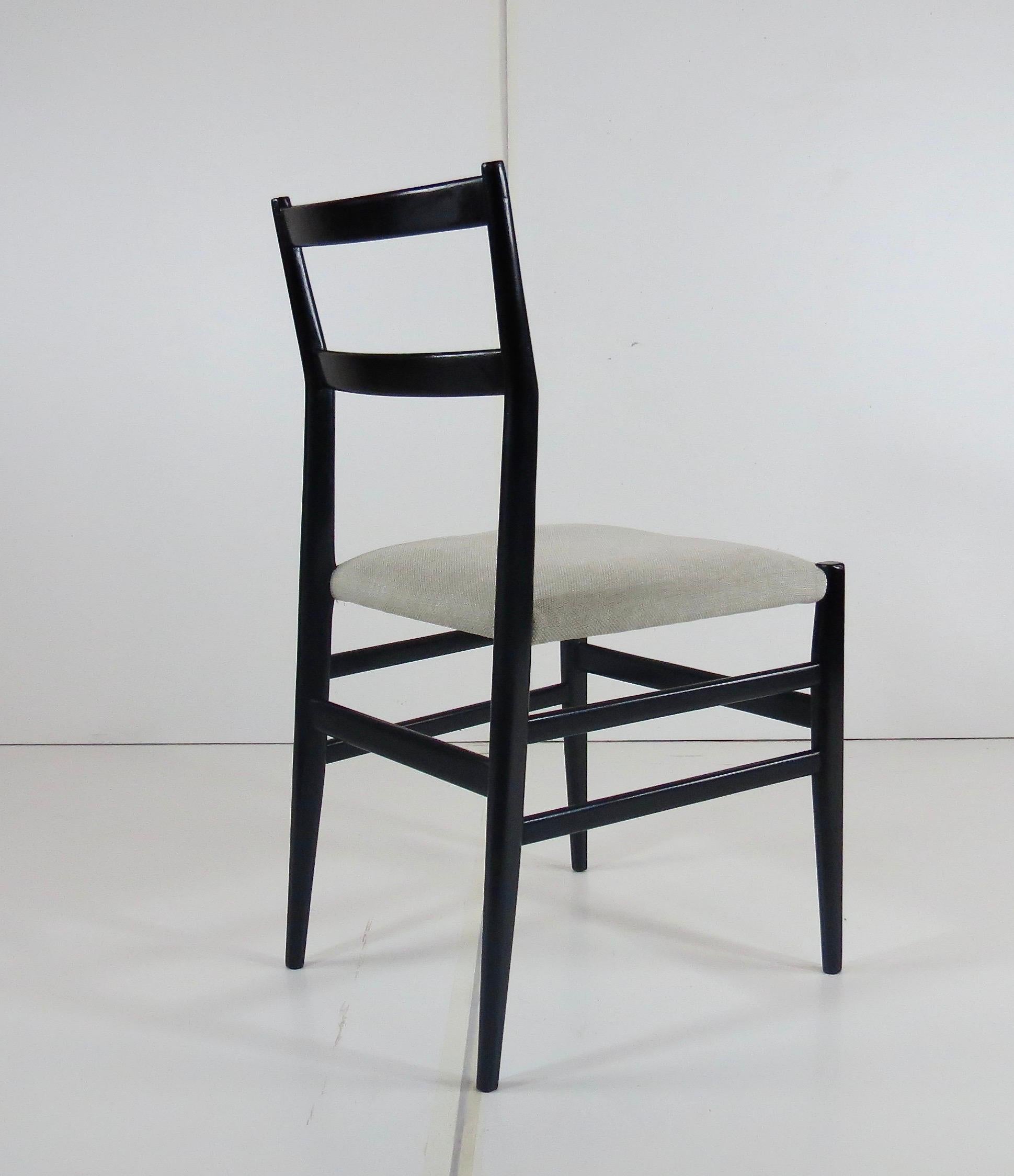 Set of Four Gio Ponti Black Laquered 