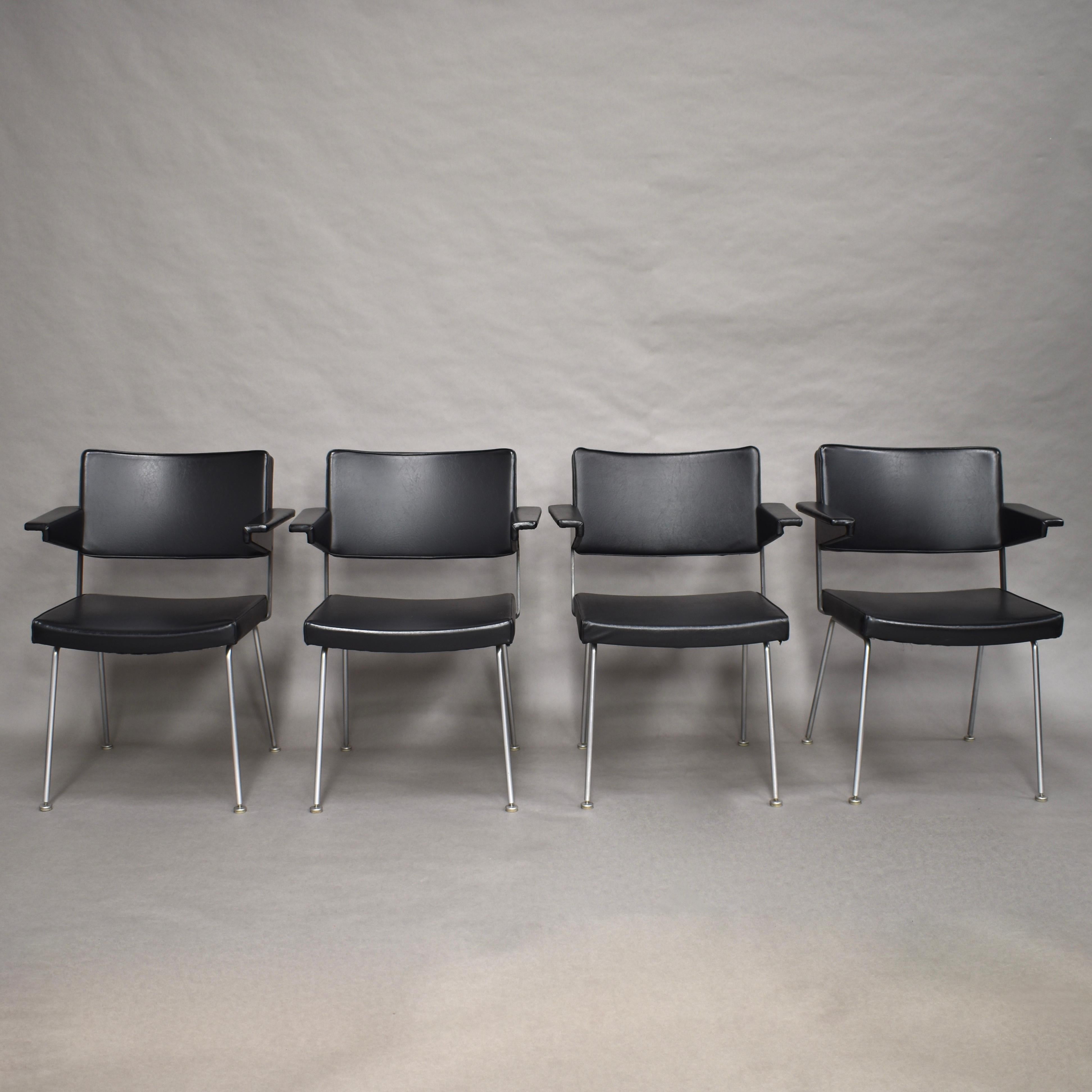 Mid-Century Modern Set of Four Gispen Model 1265 Chairs by Cordemeyer, 1963