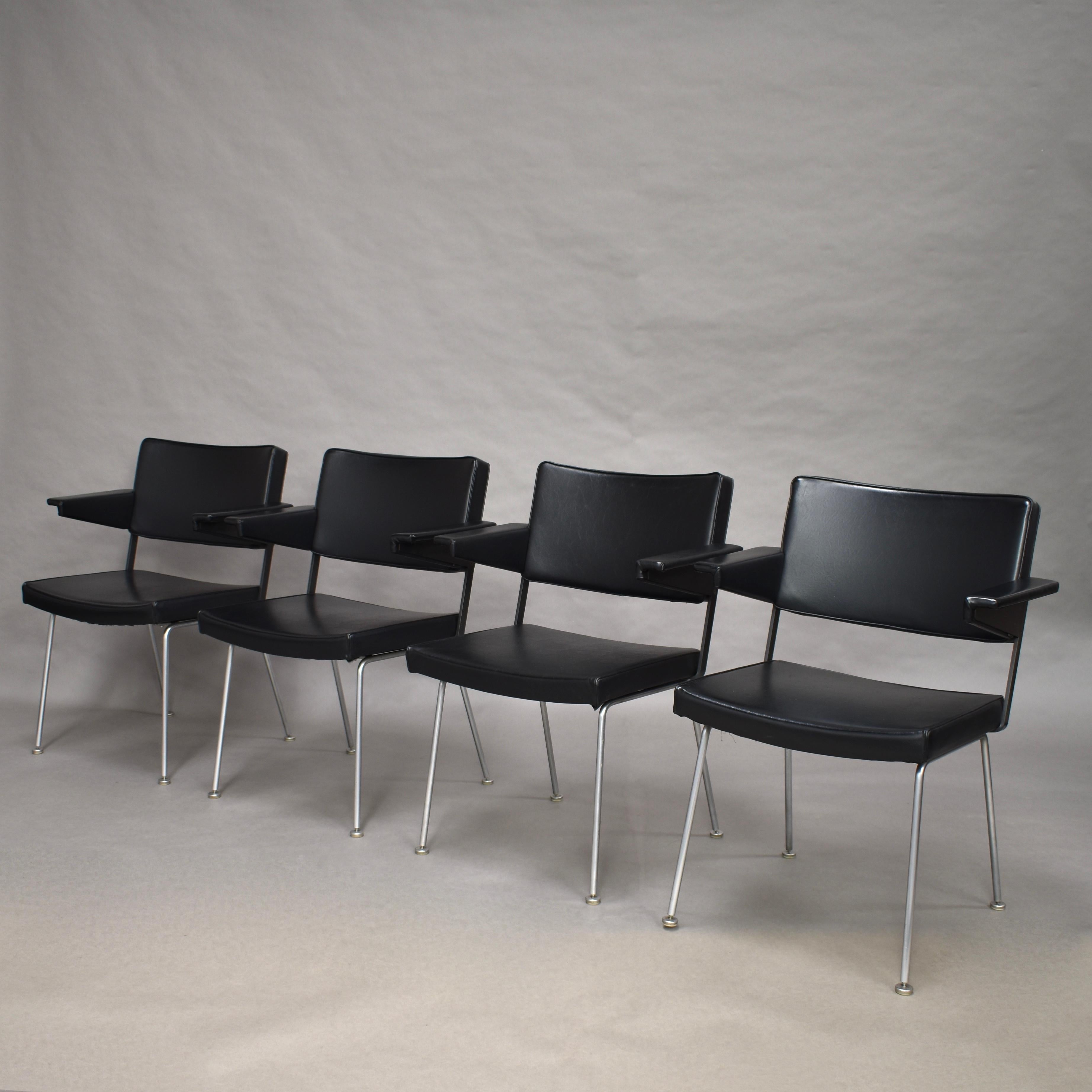 Dutch Set of Four Gispen Model 1265 Chairs by Cordemeyer, 1963