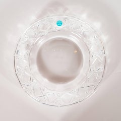 Set of Four Glass Basketweave Dessert/Hors D'oeuvres Plates by Tiffany & Co.