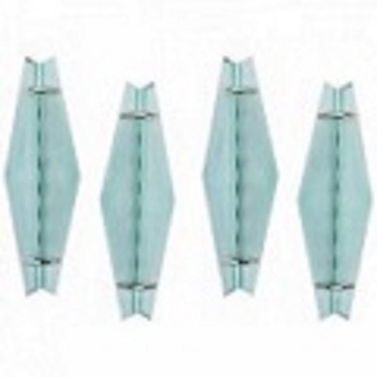 Unknown Set of Four Glass & Chrome Fontana Arte Wall Sconces, Max Ingrand, 1950s For Sale