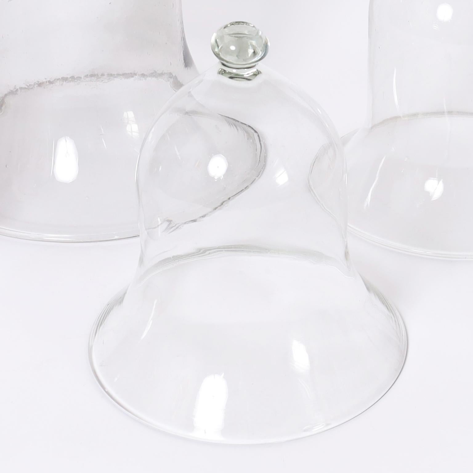 Set of Four Glass Garden Cloches Inbox, Priced Individually In Good Condition For Sale In Palm Beach, FL