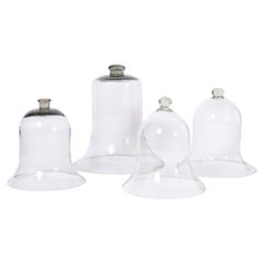 Retro Set of Four Glass Garden Cloches Inbox, Priced Individually