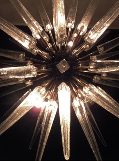 Set of Four Glass Sputnik Chandeliers, Murano