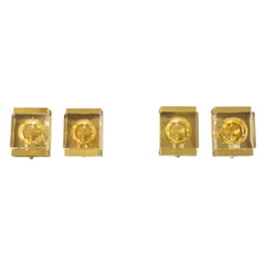Set of Four Gold Colored Maritim Wall Lamps by Vitrika, 1970s