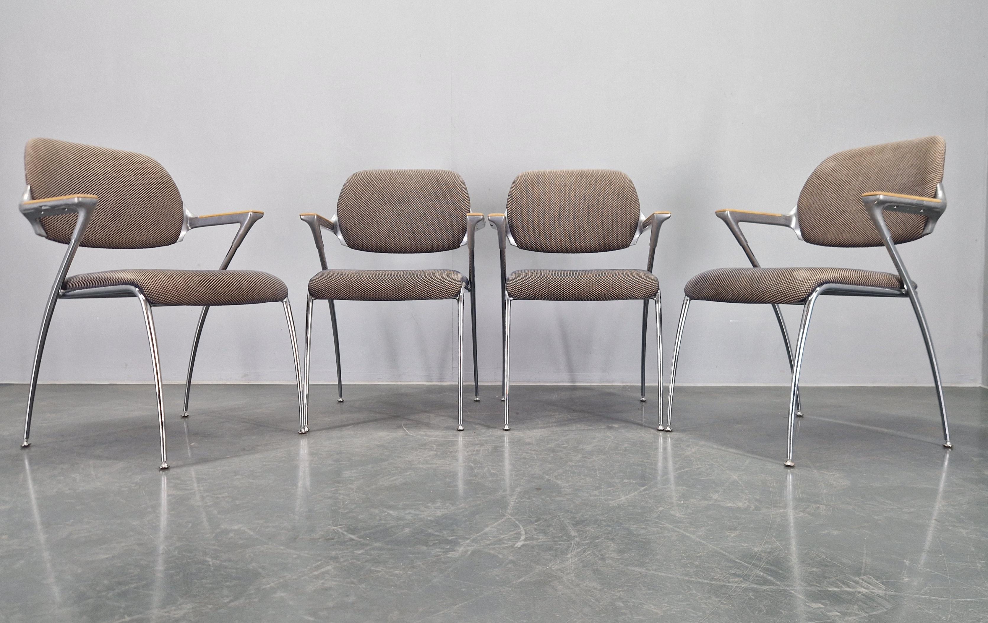 Set of Four Golf Dining Chairs, designed by Franceso Zaccone, Germany, 1970s In Good Condition For Sale In Praha, CZ
