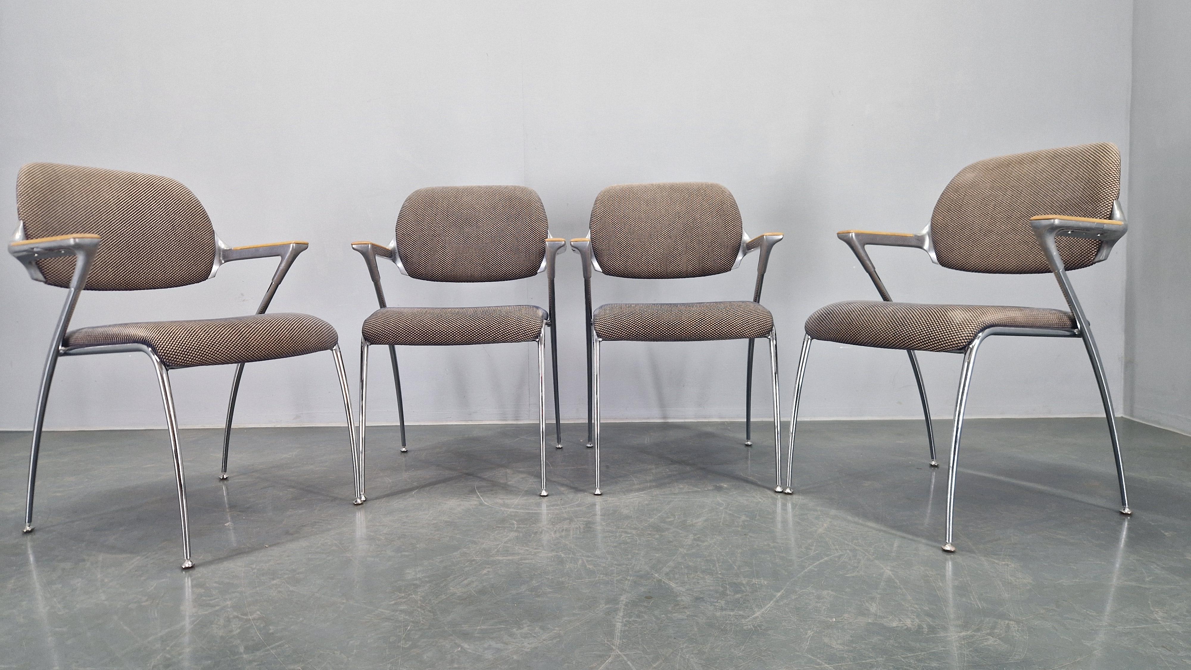 Late 20th Century Set of Four Golf Dining Chairs, designed by Franceso Zaccone, Germany, 1970s For Sale