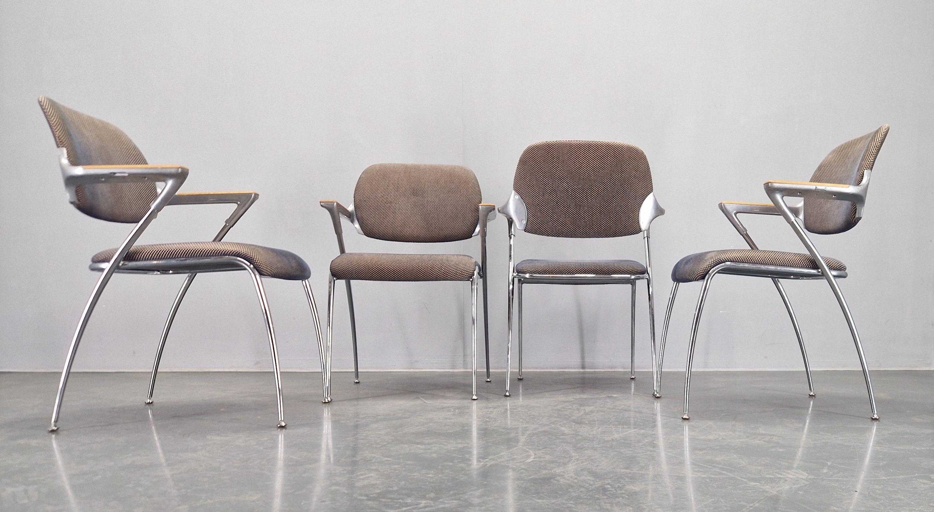 Set of Four Golf Dining Chairs, designed by Franceso Zaccone, Germany, 1970s For Sale 1