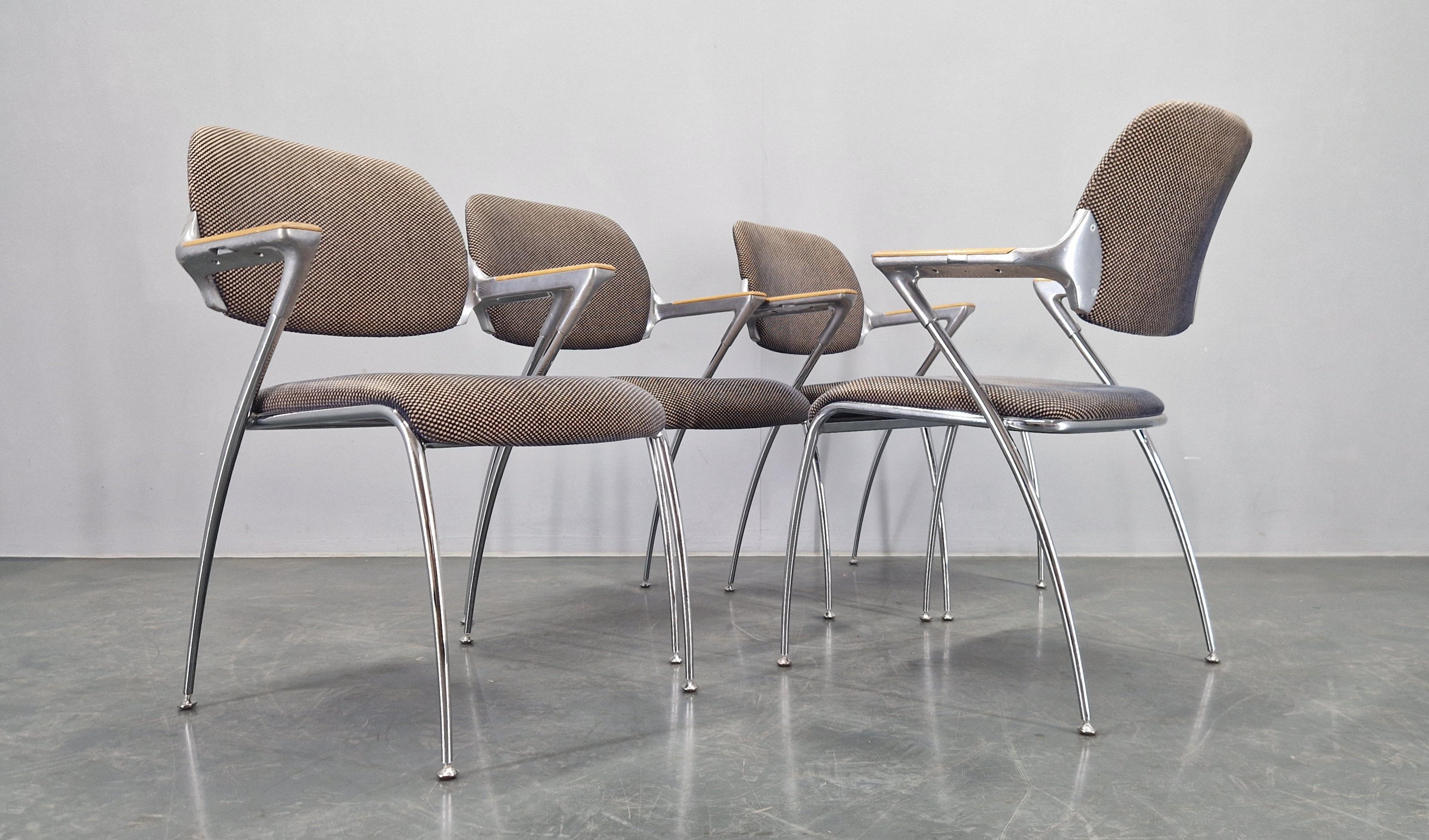 Set of Four Golf Dining Chairs, designed by Franceso Zaccone, Germany, 1970s For Sale 2