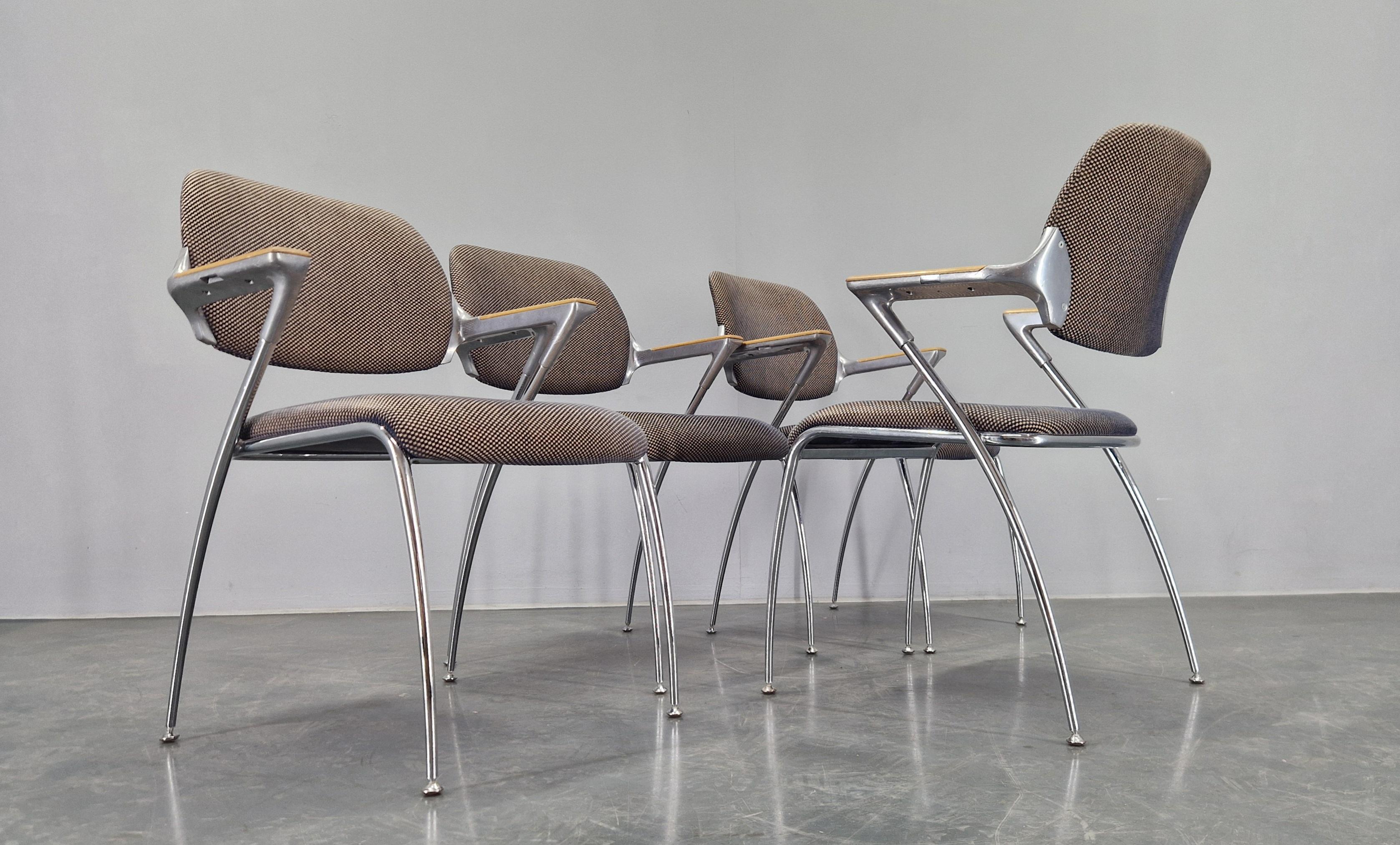 Set of Four Golf Dining Chairs, designed by Franceso Zaccone, Germany, 1970s For Sale 3