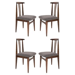 Set aus vier grauen Boucle-Stühlen, von Zielinski, Polen, 1960er Jahre