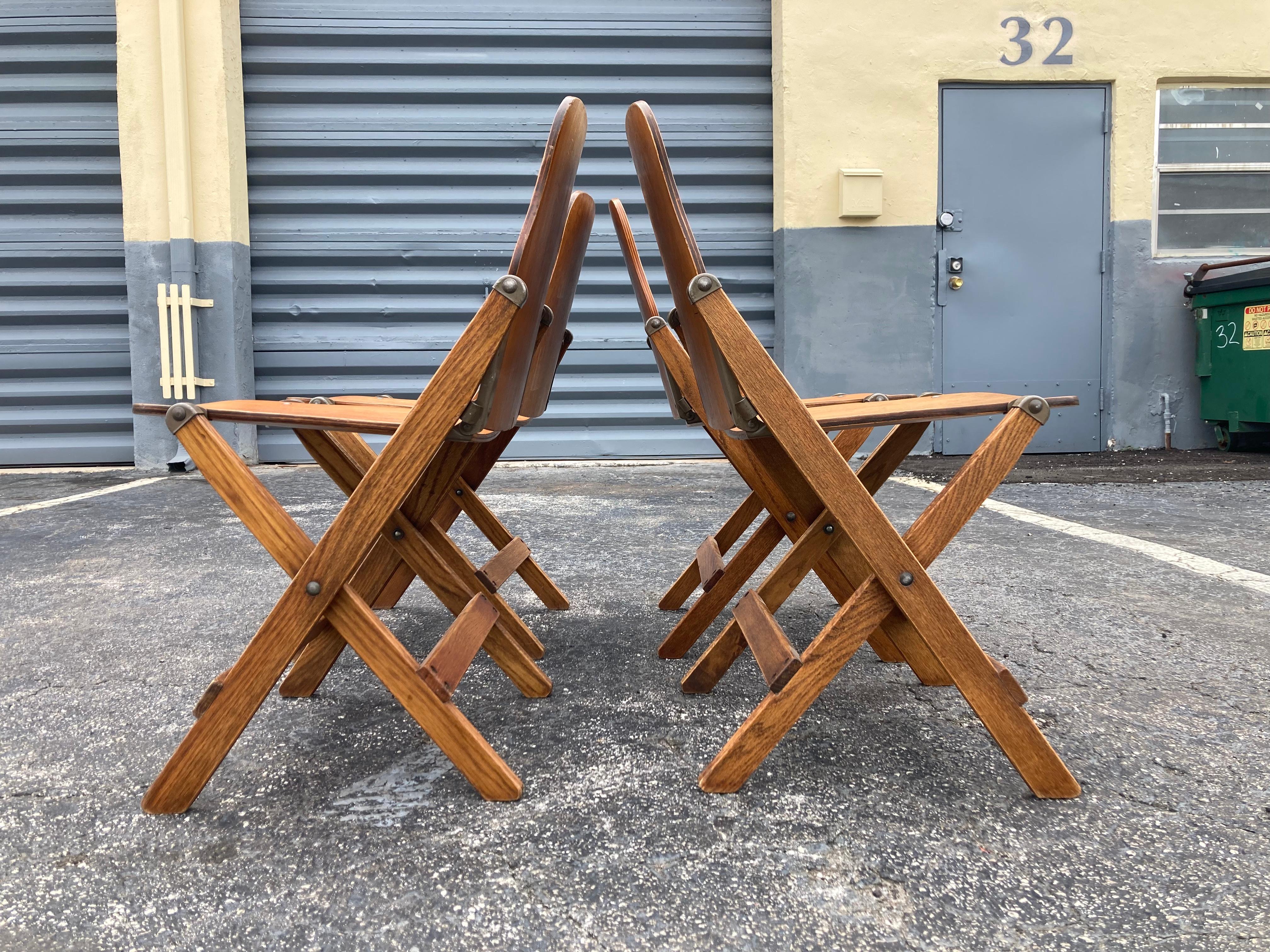 Set of Four Great Vintage Wood Folding Chairs 2