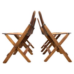 Set of Four Great Vintage Wood Folding Chairs