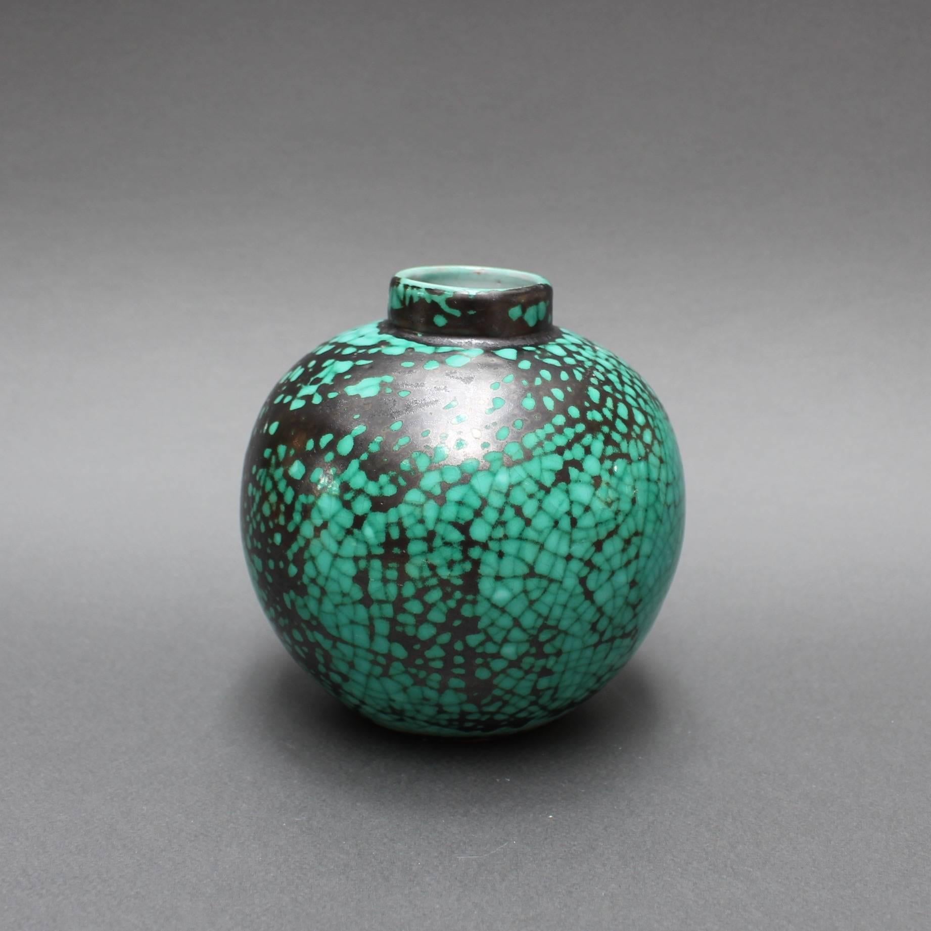 Set of Four Green Ceramic Vases by Primavera, circa 1930s 1