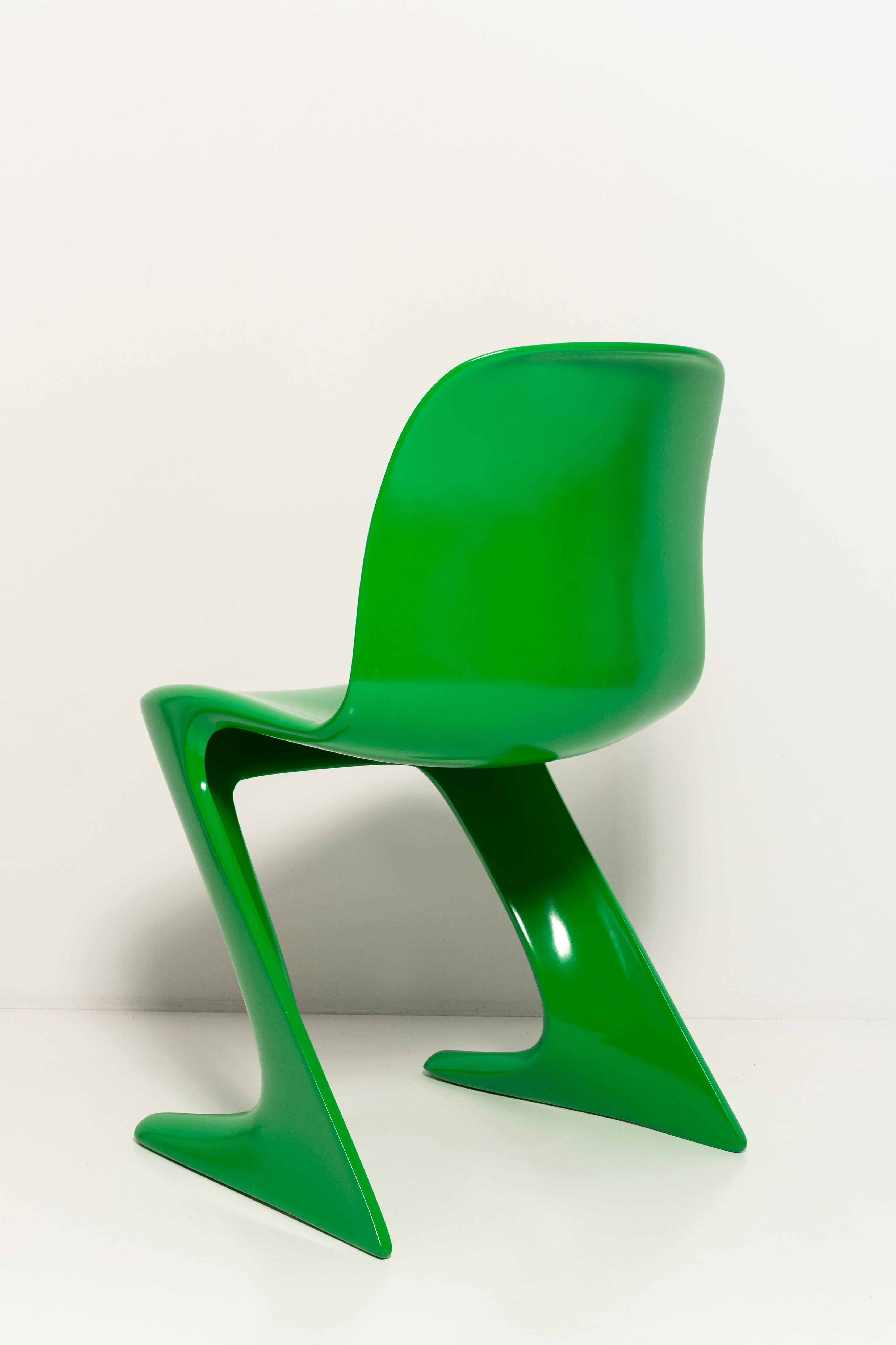 Set of Four Green Kangaroo Chairs Designed by Ernst Moeckl, Germany, 1960s For Sale 3