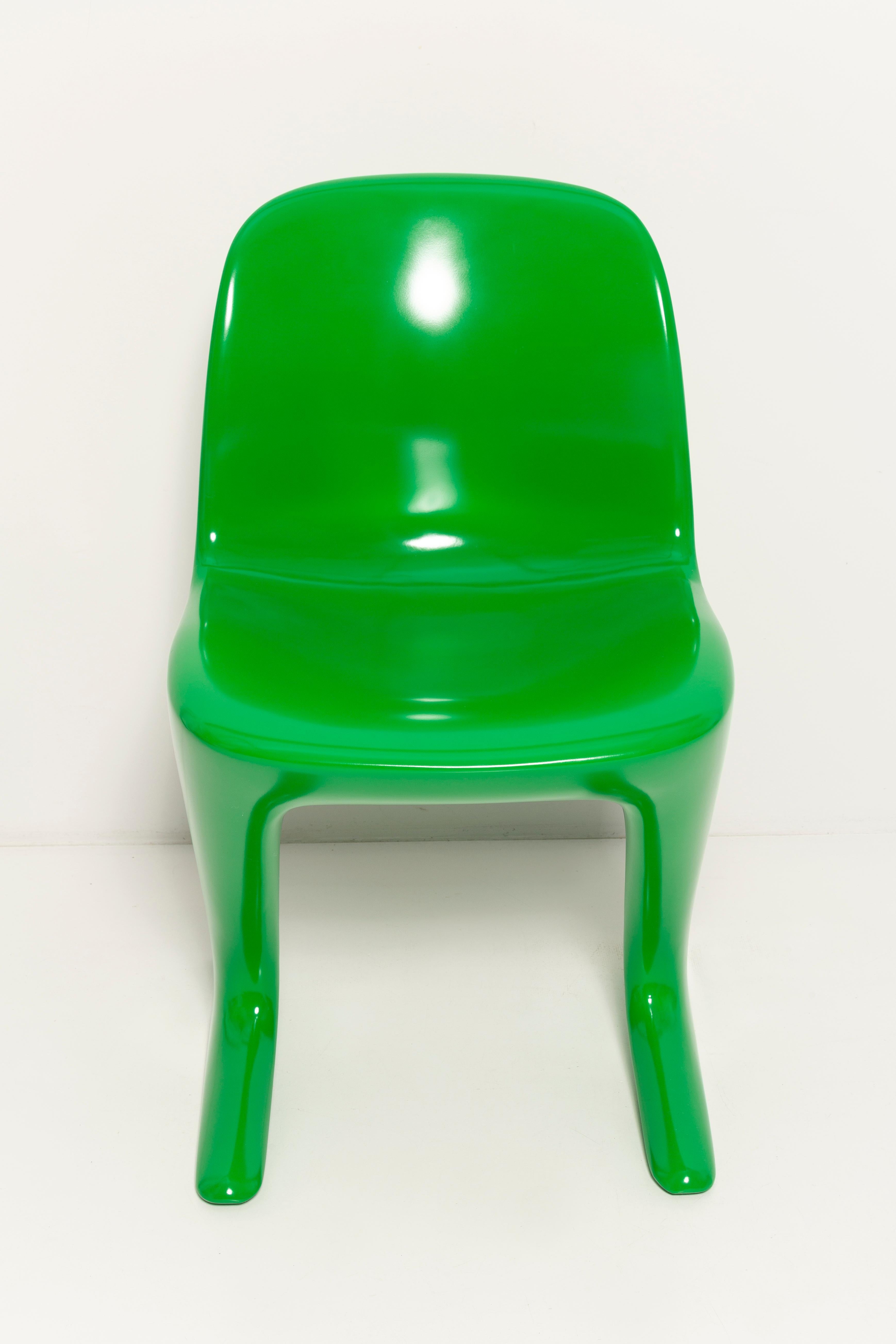 20th Century Set of Four Green Kangaroo Chairs Designed by Ernst Moeckl, Germany, 1960s For Sale