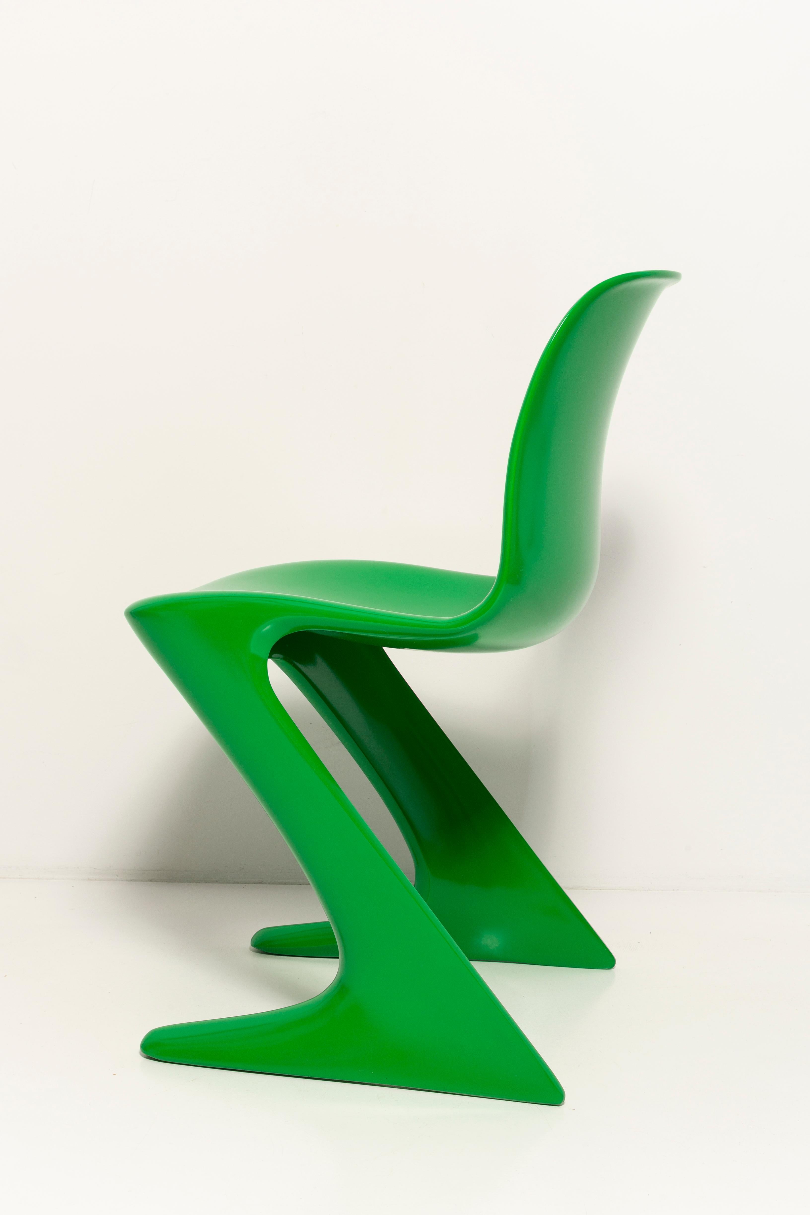 Fiberglass Set of Four Green Kangaroo Chairs Designed by Ernst Moeckl, Germany, 1960s For Sale
