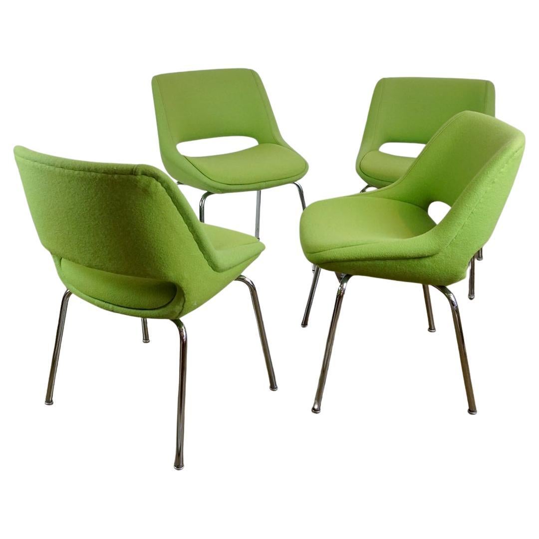 Set of Four green Kilta Chairs by Olli Mannermaa for Martela Oy Finland