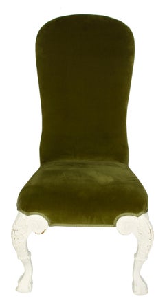 Set of Four Green Velvet Oscar de la Renta for Century Side Chairs