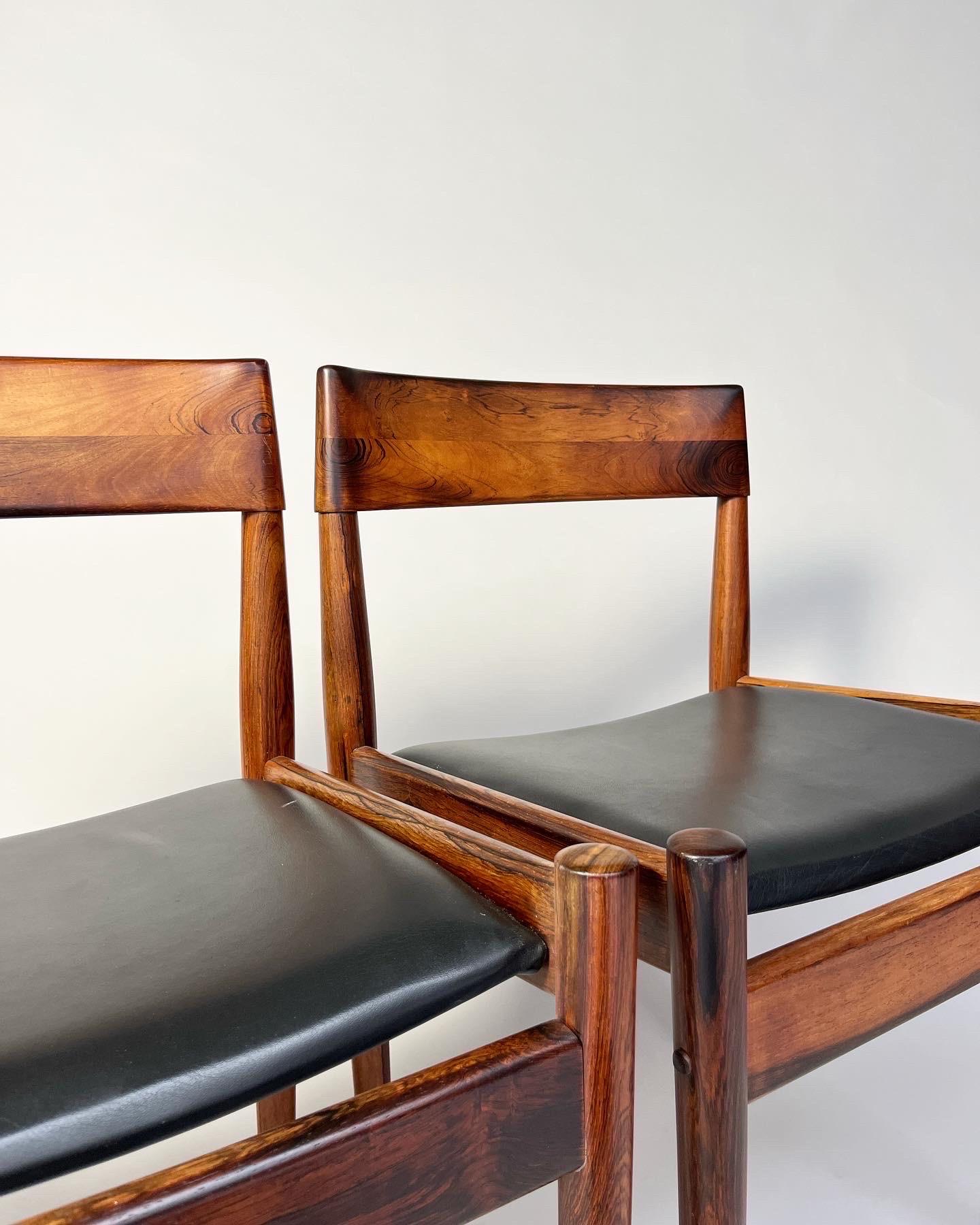 Set of Four Grete Jalk Chairs Rosewood P Jeppesen PJ4-2, Denmark, 1960s 4