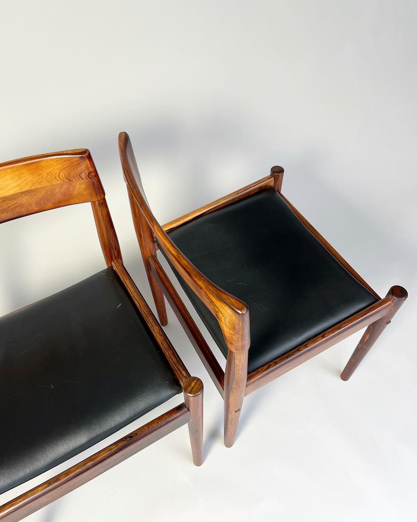 Set of Four Grete Jalk Chairs Rosewood P Jeppesen PJ4-2, Denmark, 1960s 5