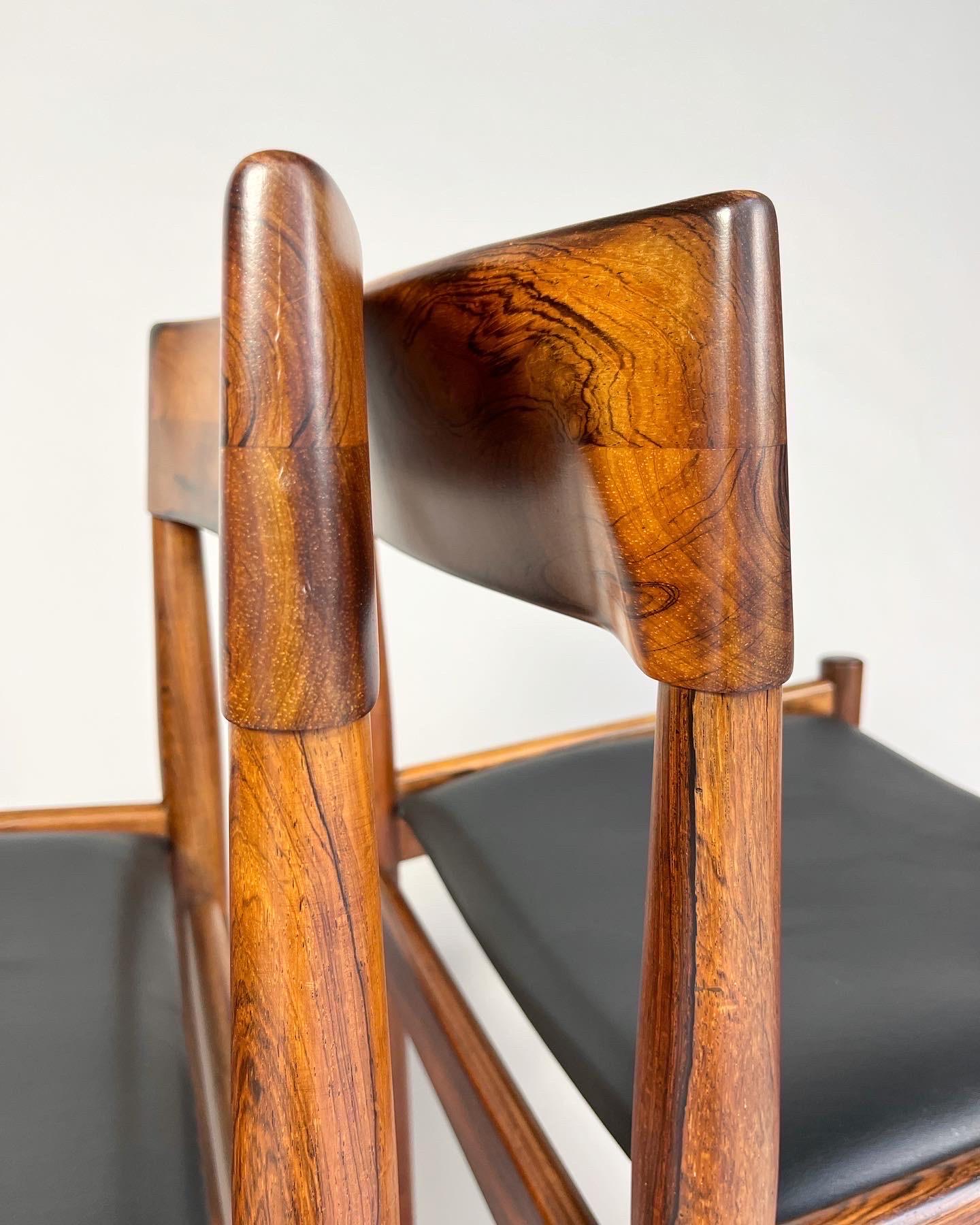 Set of Four Grete Jalk Chairs Rosewood P Jeppesen PJ4-2, Denmark, 1960s 7