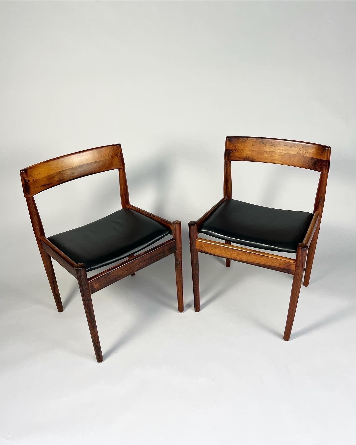 Mid-Century Modern Set of Four Grete Jalk Chairs Rosewood P Jeppesen PJ4-2, Denmark, 1960s