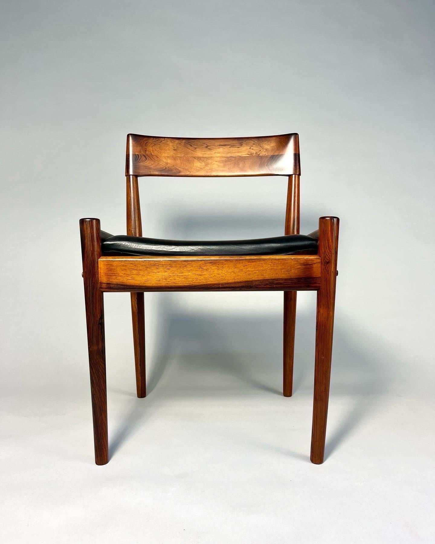 Hand-Crafted Set of Four Grete Jalk Chairs Rosewood P Jeppesen PJ4-2, Denmark, 1960s