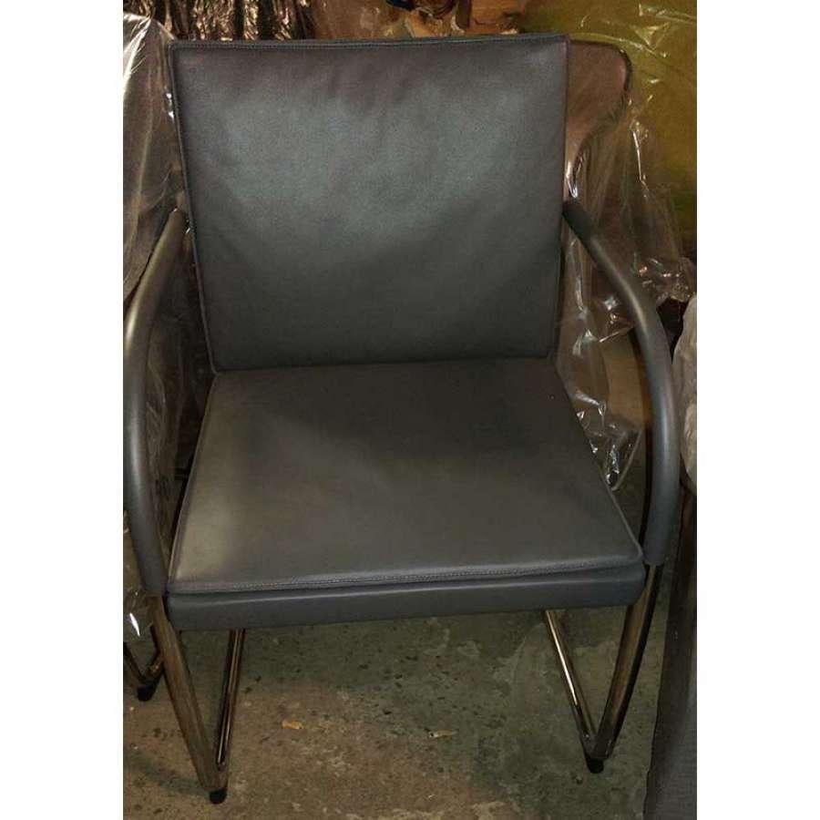 George Armchairs
Leather covered armrests & fixed seat cushion
Model# 1567
Grey leather
Cantilever base
Original Price: $2,751.00 ea.