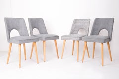 Set of Four Mid Century Grey "Shell" Chairs, Europe, 1960s.
