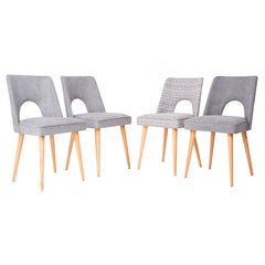 Set of Four Grey "Shell" Chairs, 1960s