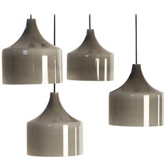 Set of Four Alessandro Pianon for Lumenform Murano Pendants from the 1960's