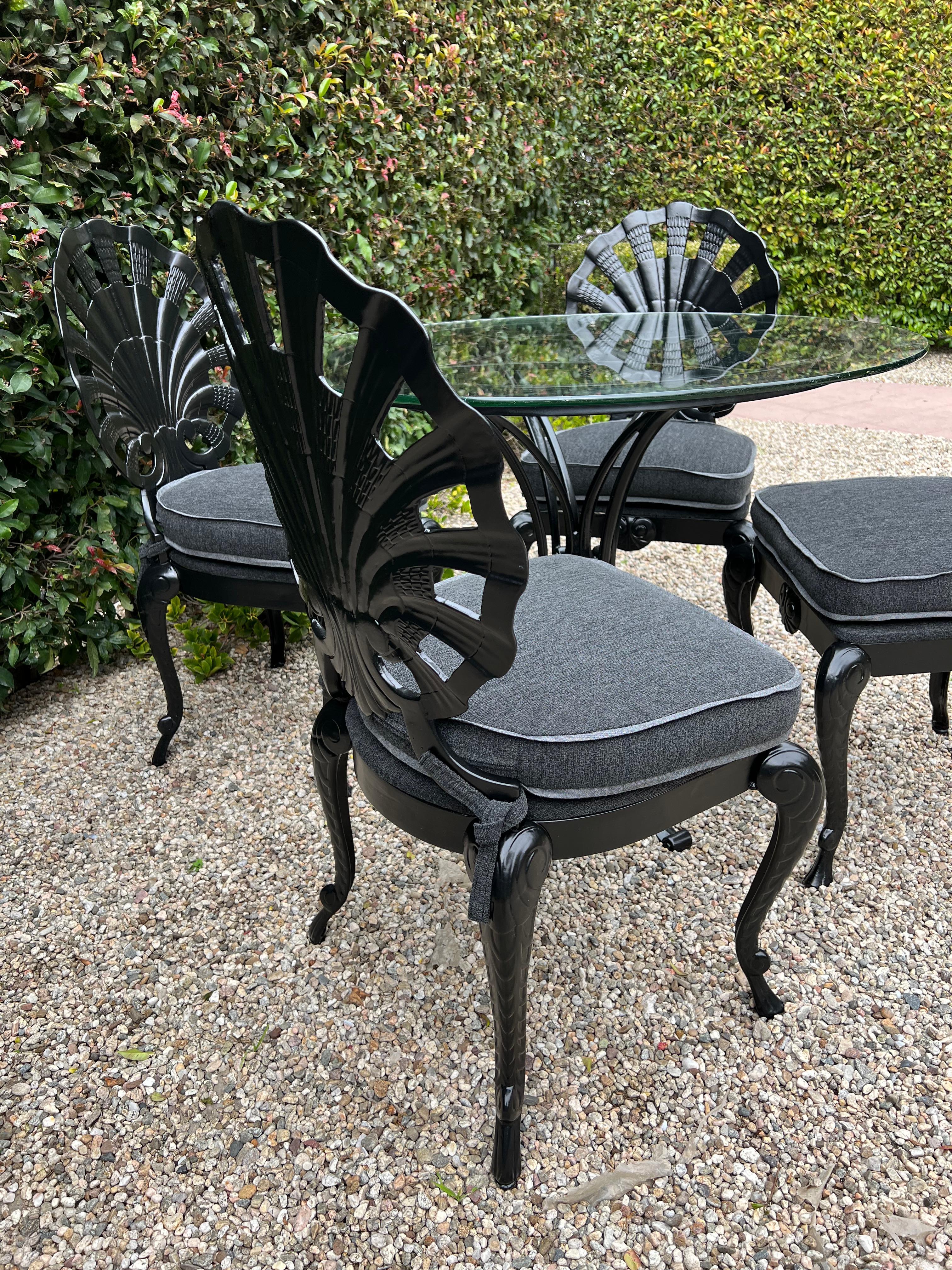 Set of Four Grotto Shell Chairs and Matching Table For Sale 7