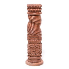 Set of Four Guatemalan Carved Column Pedestals