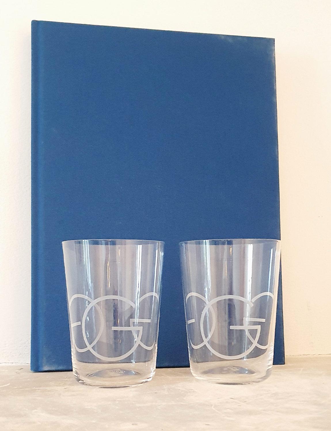 Italian Set of Four Gucci Glasses For Sale