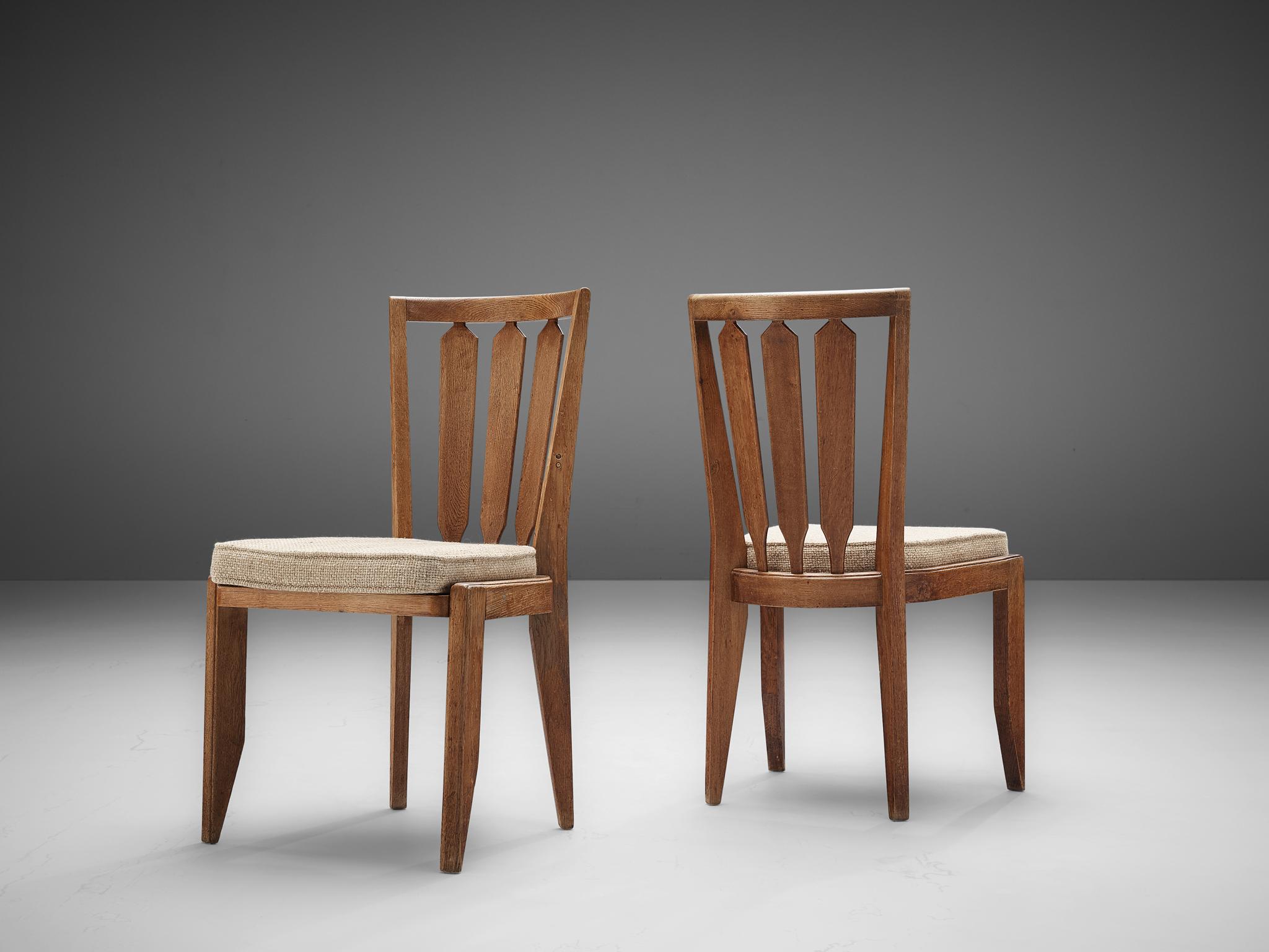 Set of Four Guillerme et Chambron Dining Chairs in Oak 2