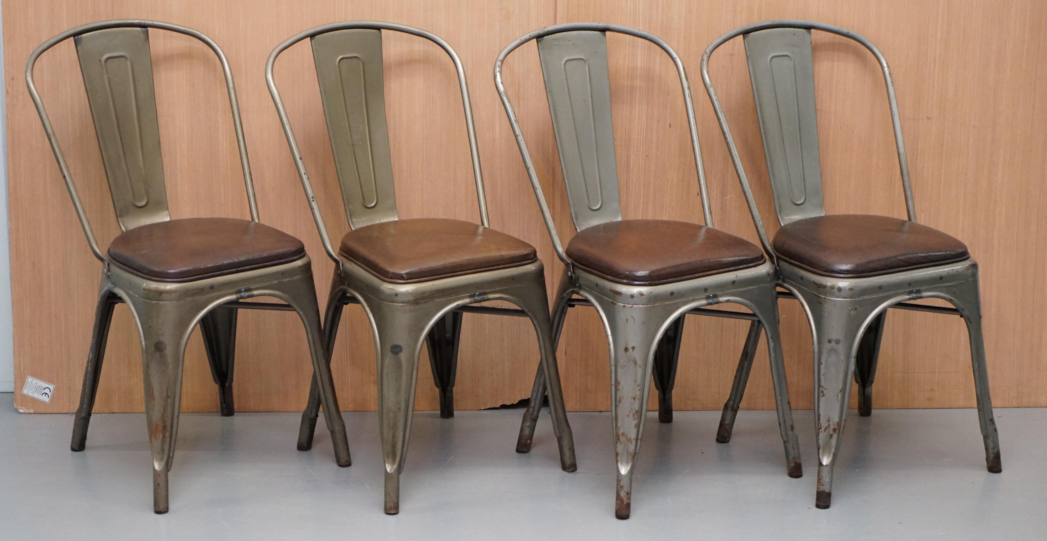 We are delighted to offer for sale this stunning set of vintage Tolix V2 stacking chairs in Gun metal grey

A nice vintage distressed set, they are light weight, they stack well, they have lots of imperfections and charm

These chairs aren’t