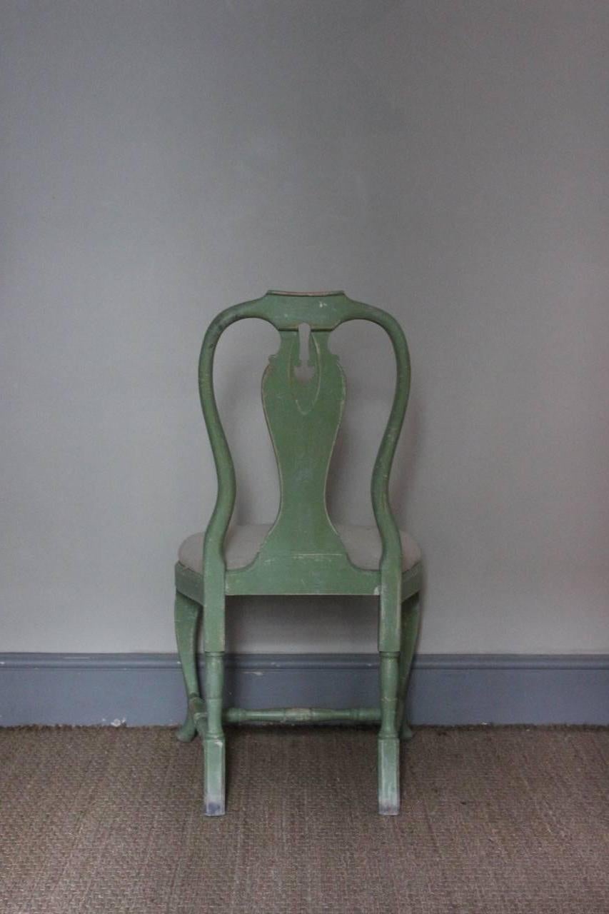 Set of Four Gustavian Style Painted Swedish Chairs 4