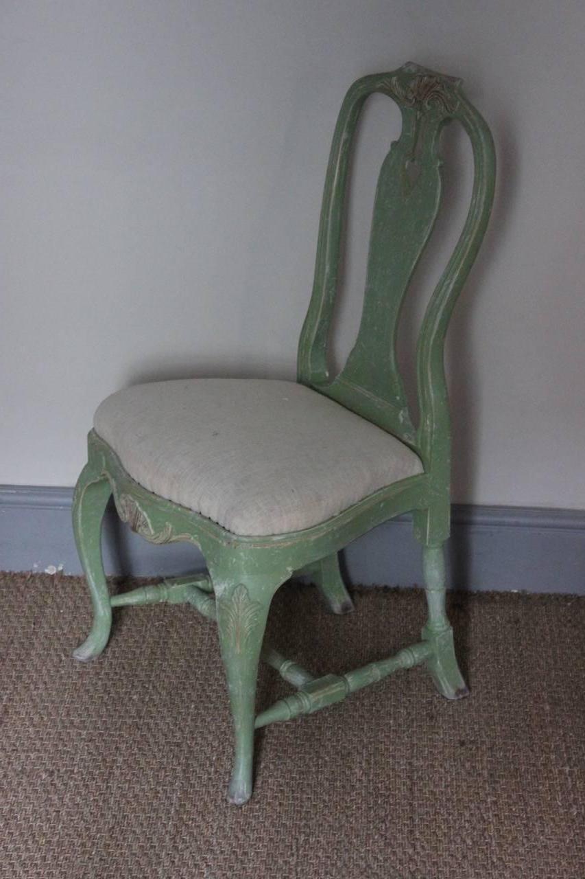 Set of Four Gustavian Style Painted Swedish Chairs 2