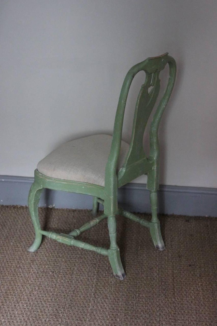 Set of Four Gustavian Style Painted Swedish Chairs 3