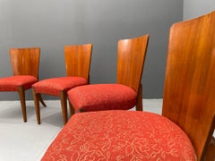 Set of Four H-214 Chairs by Jindřich Halabala, Walnut, 1950s