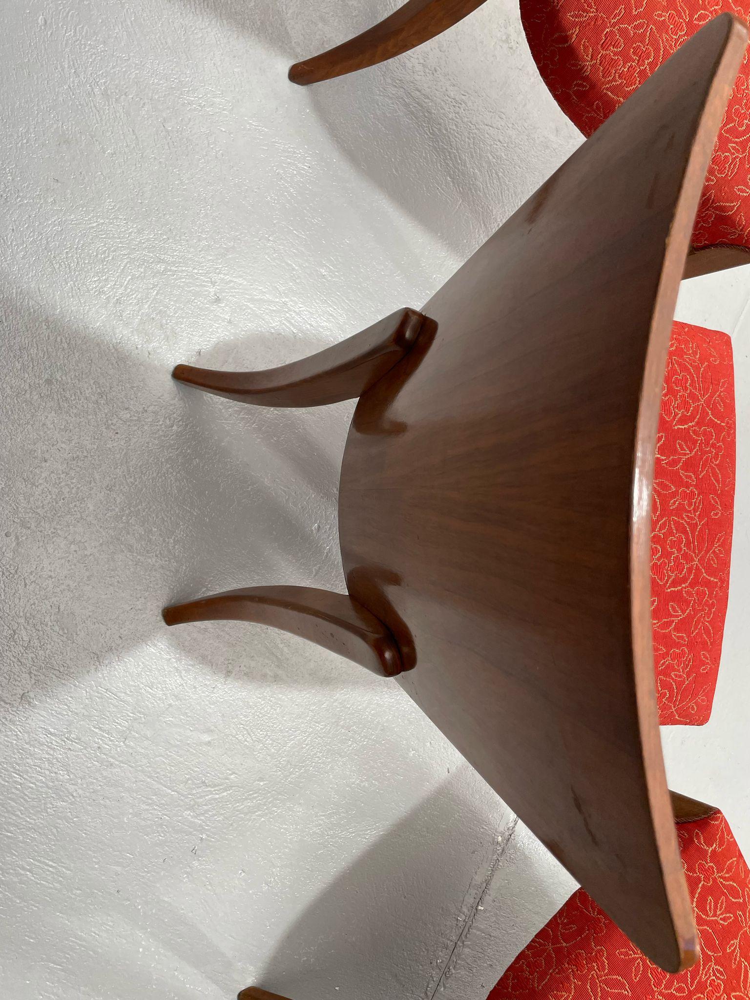 Set of Four H-214 Chairs by Jindřich Halabala, Walnut, 1950s For Sale 1