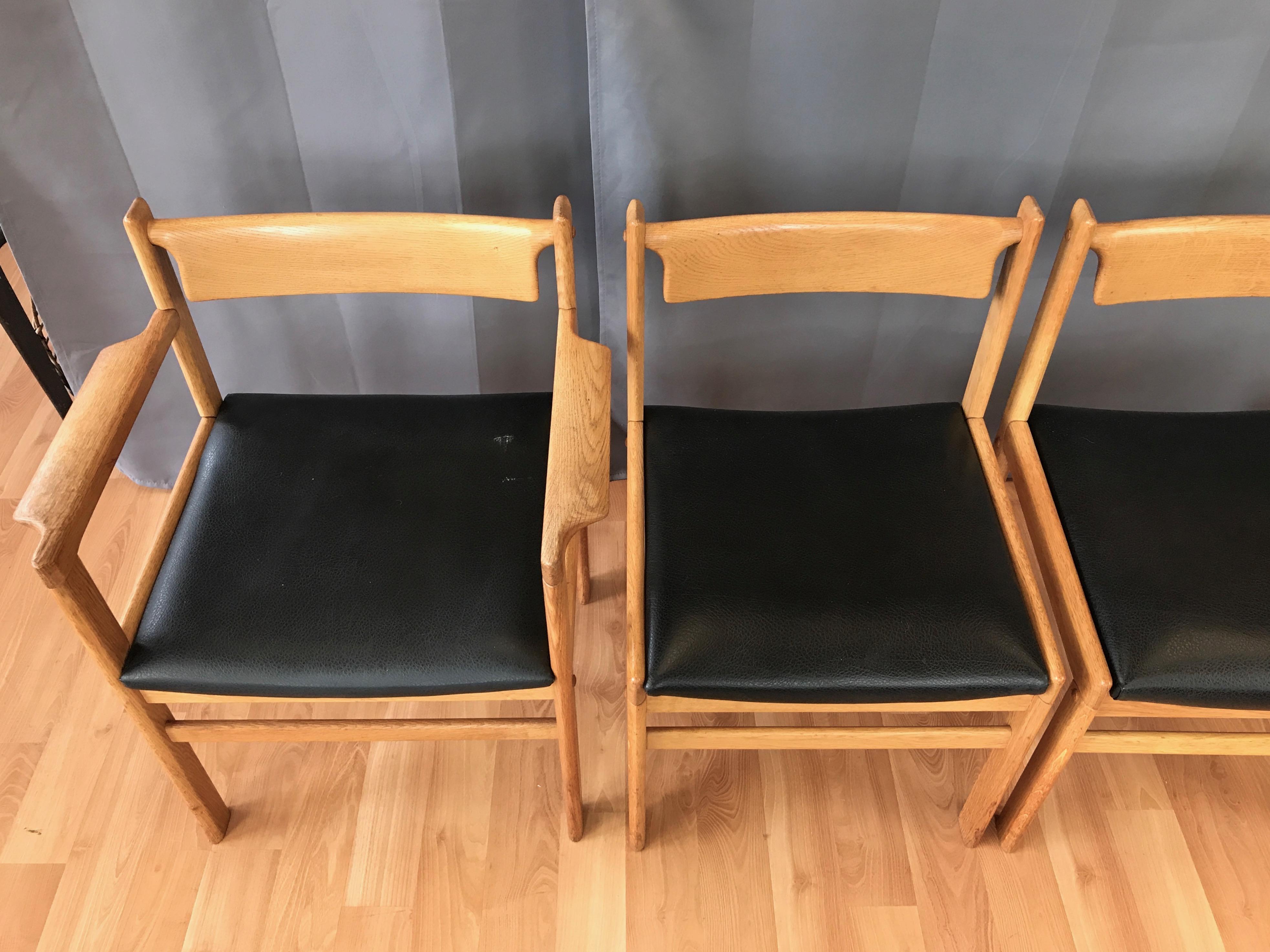 Set of Four Hagen International Mid-Century Modern Oak Dining Chairs, 1960s 2