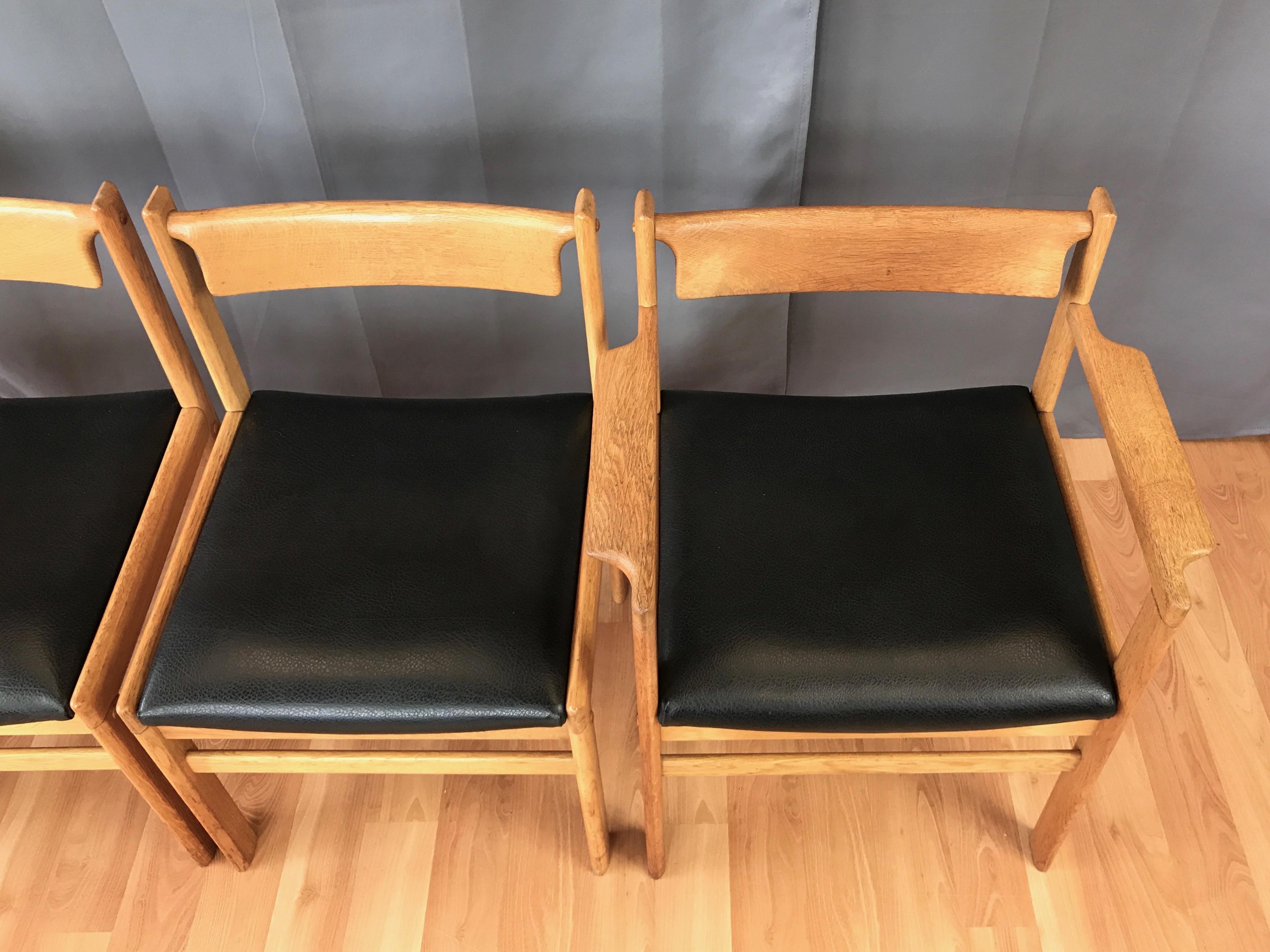 Set of Four Hagen International Mid-Century Modern Oak Dining Chairs, 1960s 3