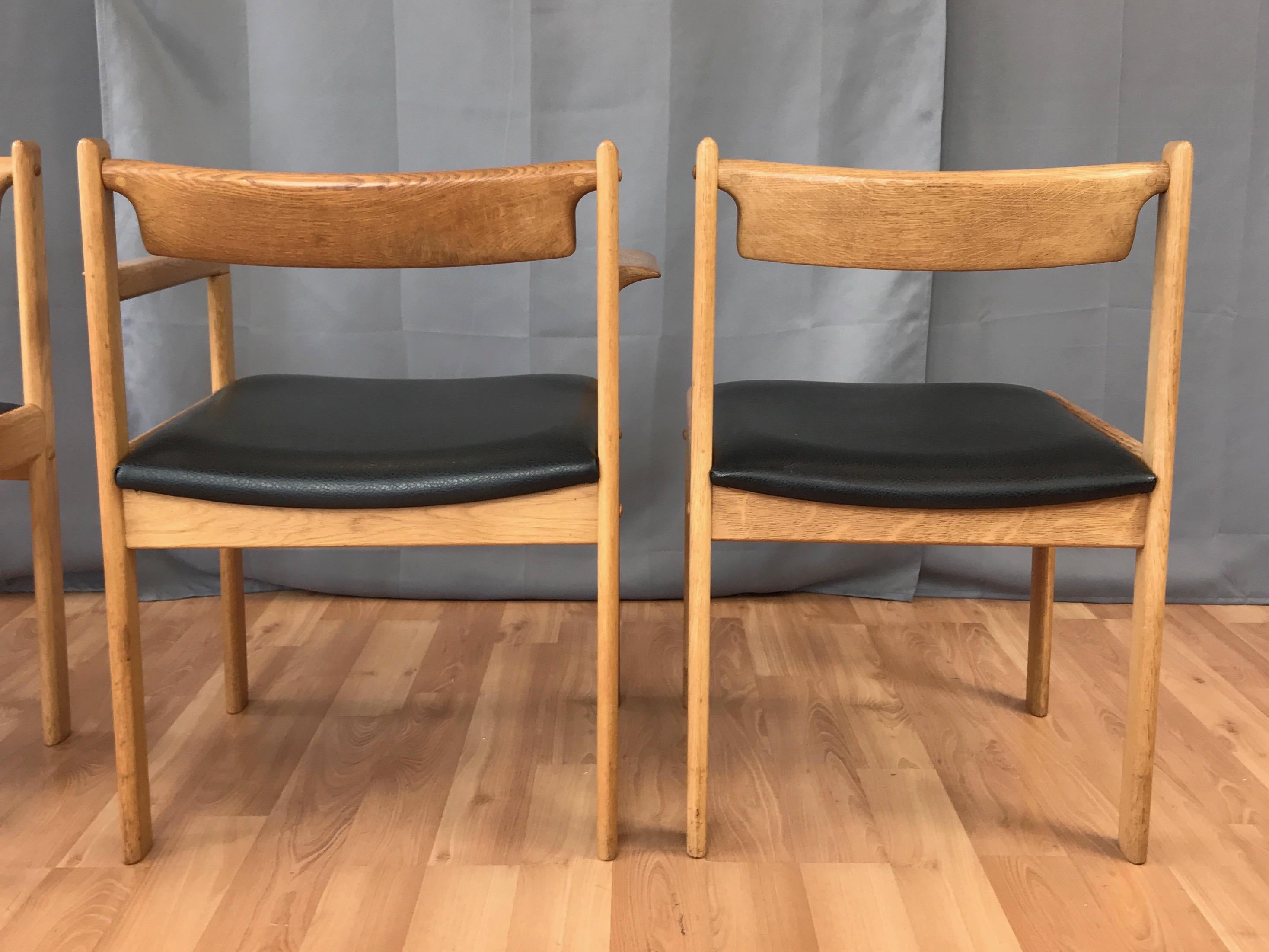 Mid-20th Century Set of Four Hagen International Mid-Century Modern Oak Dining Chairs, 1960s