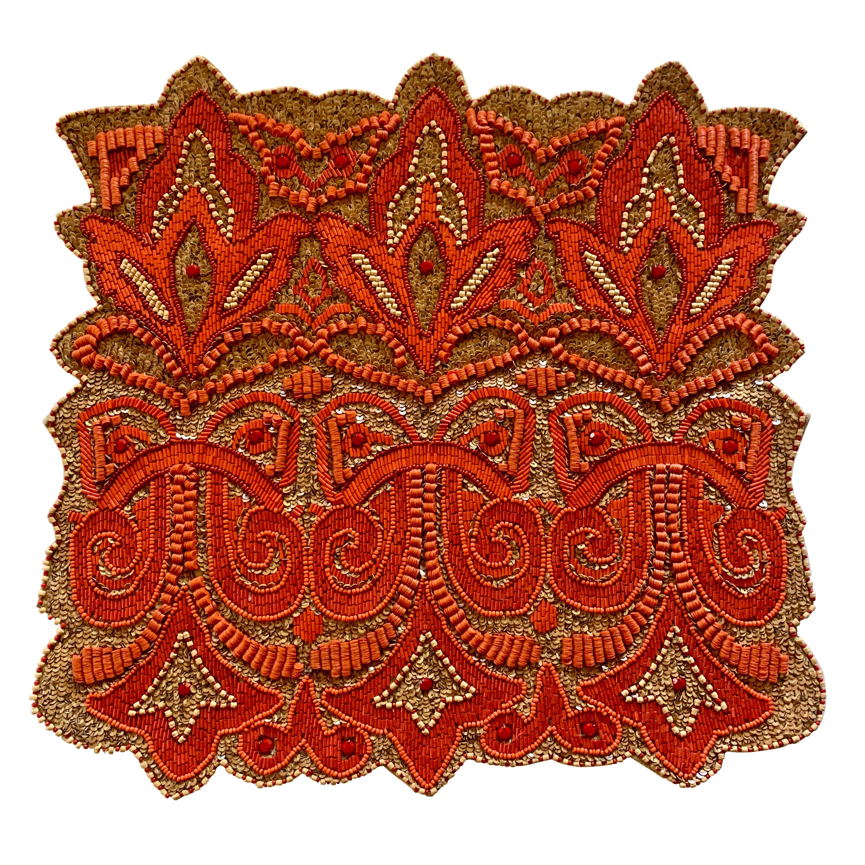 Set of Four Hand Beaded Placemats by Amy Seybert