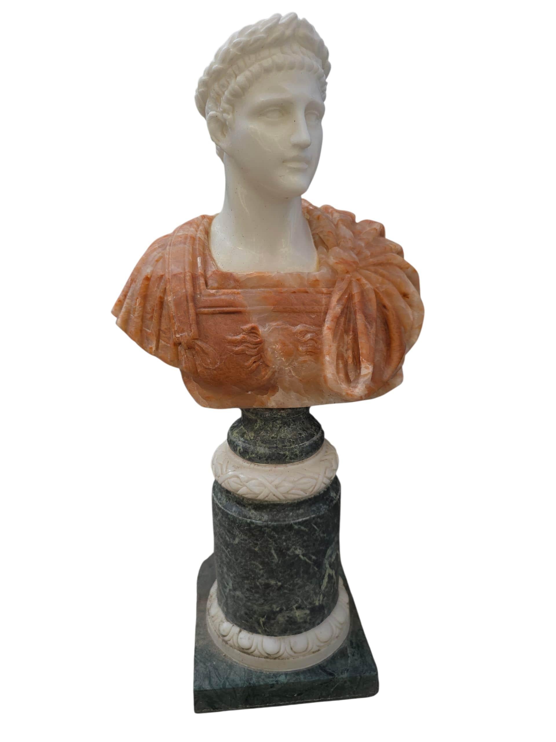 Late 20th Century Set of Four Hand-Carved Italian Marble Busts of Roman Emperors For Sale
