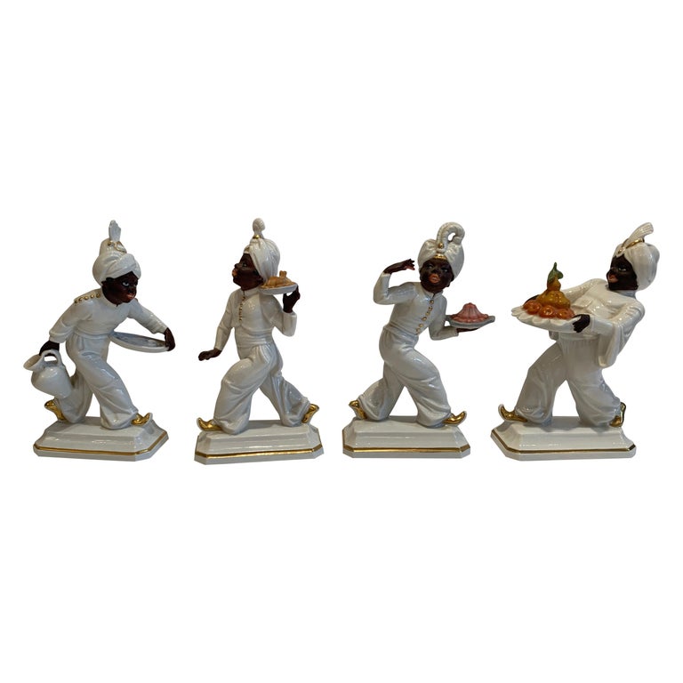 Set of Four Hand Painted Porcelain Rosenthal Figurines For Sale at 1stDibs